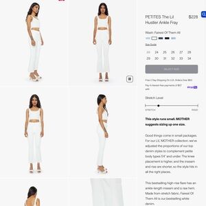 MOTHER  jeans, brand new. Petite length